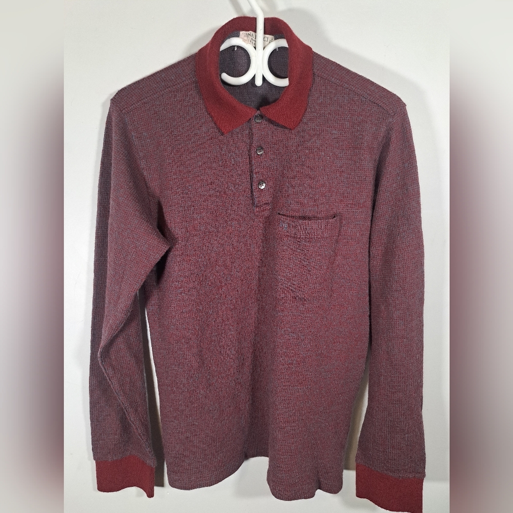 Nina Ricci Burgundy 100% Wool Long Sleeve Medium